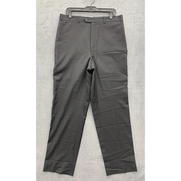Calvin Klein Pants Mens Size 34X33 Black Stripe Career Business Office - Picture 1 of 13